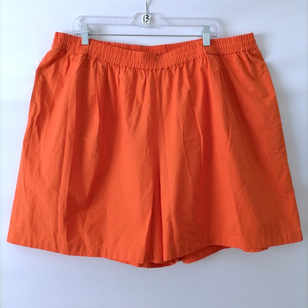 NWT The Drop Womens Fire Orange Jada Loose Fit Elastic Waist Shorts Plus Size 2X